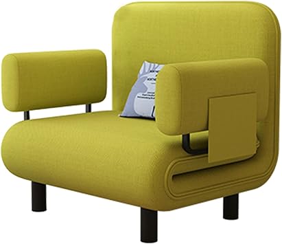 3 in 1 Sleeper Chair Bed Comfy Convertible Sleeper Chairs for Adults with 5-Position Adjustable Backrest & Pillow Cozy Small Chair Couch for Small Spaces OfficeGreen