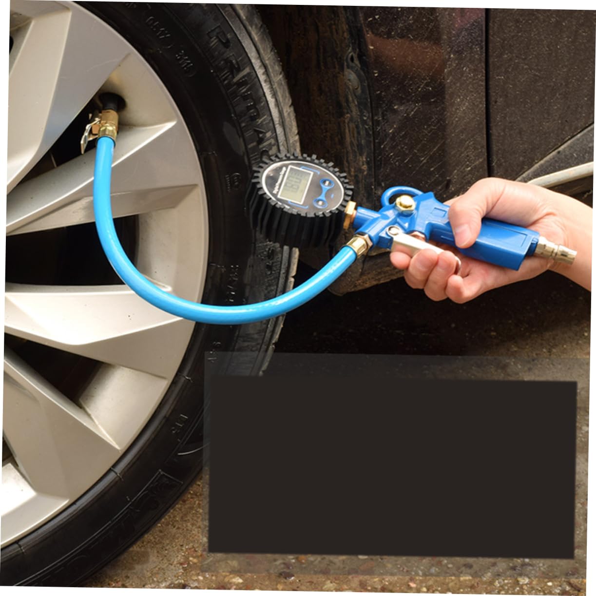 Gatuida Manometro Digitale Per Pneumatici Senza Batteria Gonfiatore Per Auto e Biciclette Lettura Accurata e Facile Da Usare Design Robusto e Sicuro Colore Blu