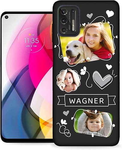 Vista 98 de Funda personalizada para Motorola Moto G Stylus 2021 con nombre de foto, texto y foto, GStylus personalizado -21 funda suave y fina (negro) de 6.8