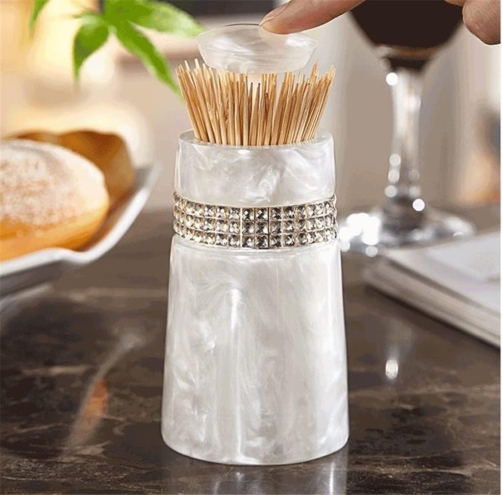 Toothpick Dispenser Portable, with Cover Toothpick Holder Storage Box Toothpick can Toothpick Holder Home Hotel (D As Shows)