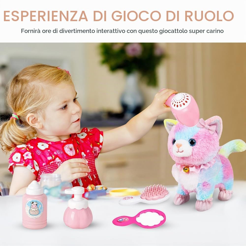 Peluche Interattivo Cane, Elettronico Cane Giocattolo, Peluche Interattivi Animali Domestici per Ragazze di 3 Ann/ragazzo (Colore)