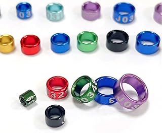 Bird Ring Leg Straps - Metal Aluminum Flat Ring Pigeon Leg Straps Clip on The Leg Rings, Suitable for Young Pigeons, Parrots, Chickens(Random Number Mixed Color) 100pc Mixed colors6.0mm