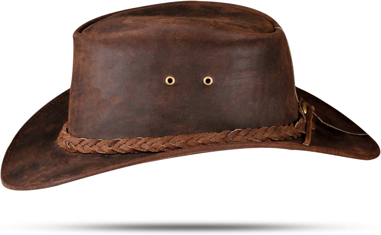 Leather Cowboy hat Also Worn as Outback hat Western Vintage Australian Hats for Men & Women - Image 5