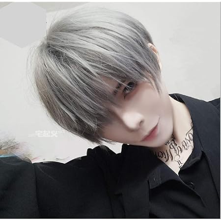 Amazon Co Jp イケテル アッシュカラーウィッグ メンズウィッグ ショートウィッグ ネット 説明書 3点セット アッシュグレー ホビー