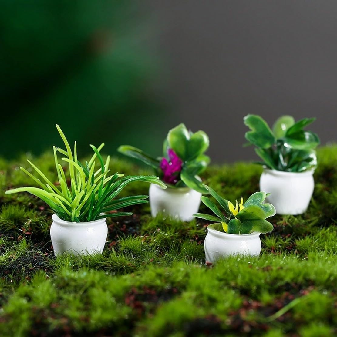Fleurs Miniatures Pour Maison De Poupée 1/12, Simulation De Mini Plantes Exquises Ornement De Jardin Accessoires Pour Maison De Poupee~p145176893