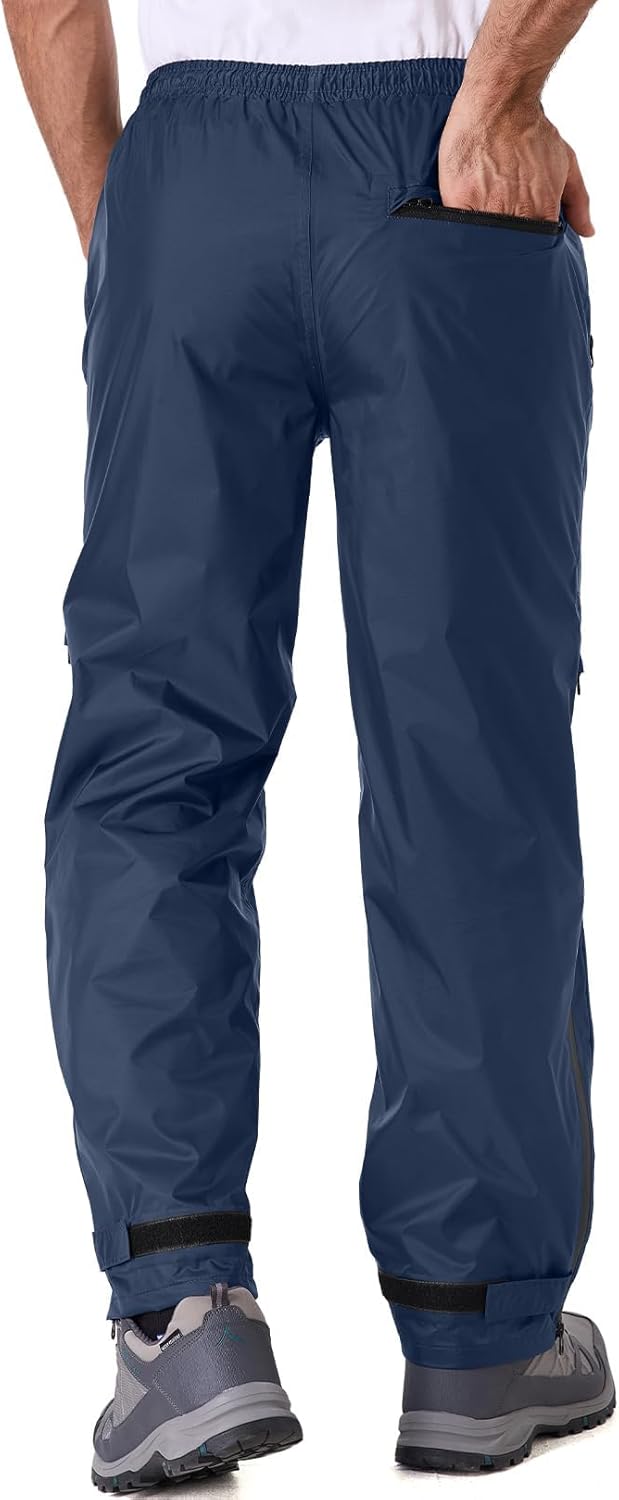 Men Waterproof Rain Pants Windproof Hiking Pants for Outdoor Fishing Bikng Golf Motorcycle Cycling Bushwalking Rowing - Image 2