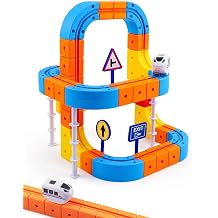 Electric Train Set for Kids, 3D Racing Track with Electric Train, Traffic Signs, Kids Gifts for Boys Girls Ages 5, 6, 7, 8, 9, 10+ Years Old, 5-8 th Birthday STEM Building Toys80pcs
