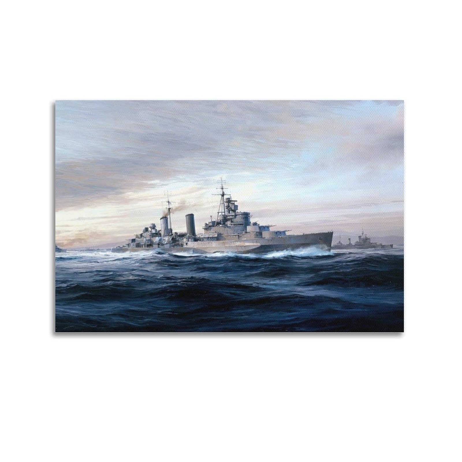 WWII Vintage Battleship Poster 1943 HMS Belfast Poster Decorative Painting Canvas Wall Posters And Art Picture Print Modern Family Bedroom Decor Posters 20x30inch(50x75cm)