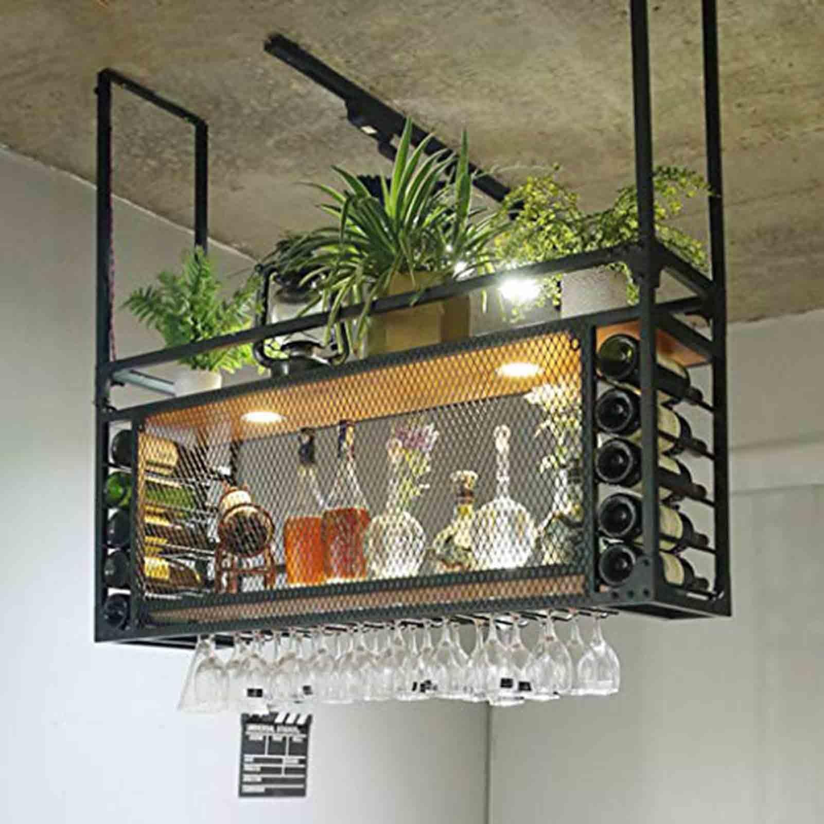 Meuble bar décoratif avec casier à vin mural en bois massif pour restaurant et salon