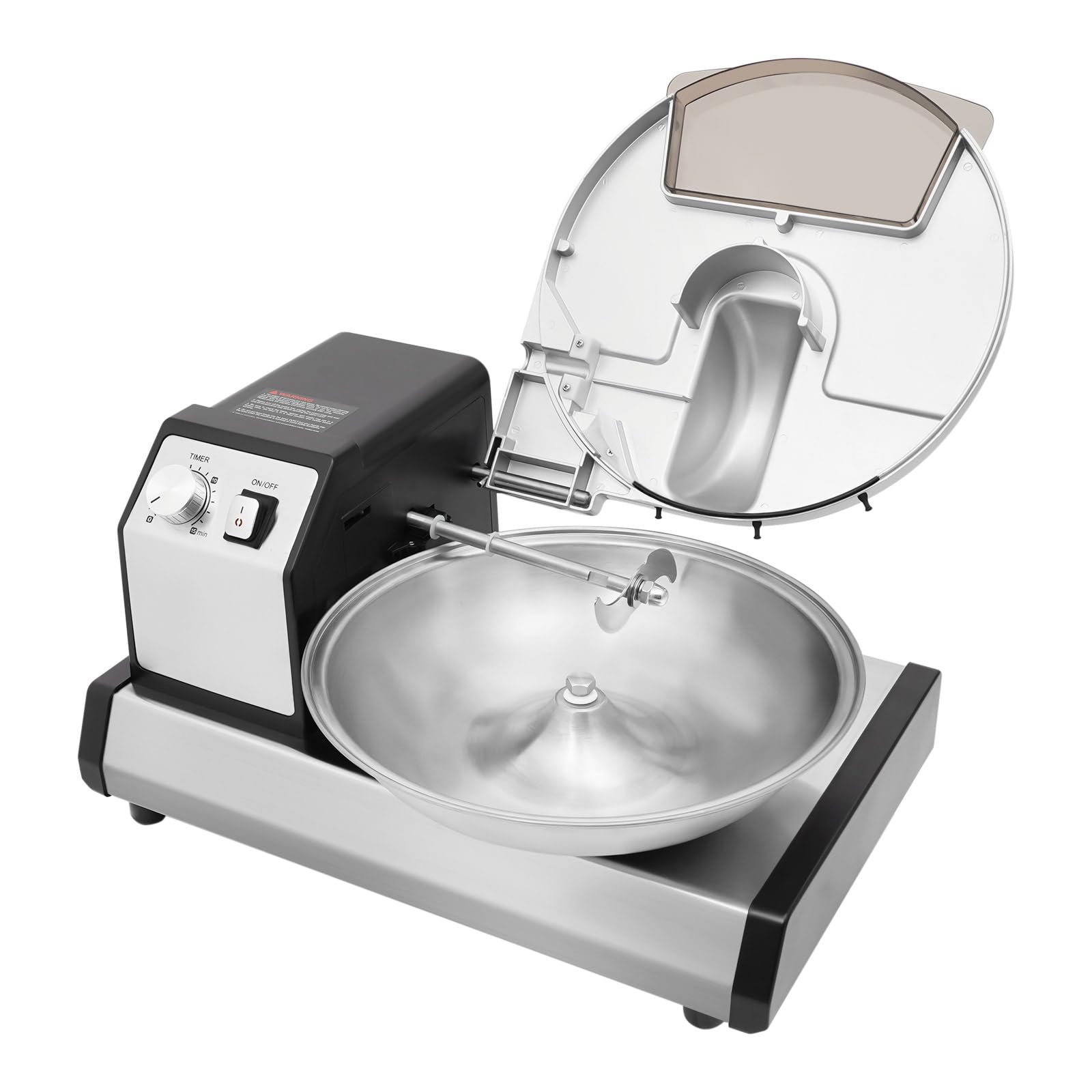 Robot kuchenny, 5 l, komercyjny robot kuchenny z podwójnym silnikiem 250 W, timer 1-15 min, ostrza ze stali nierdzewnej – wszechstronna maszynka do mięsa, rozdrabniacz warzyw do
