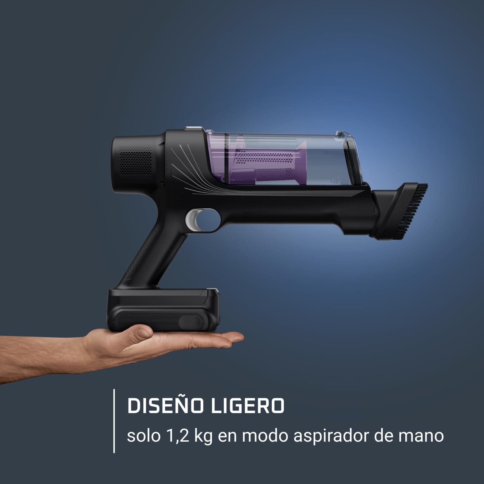 Rowenta X-Pert 7.60 Aspiradora sin cables, 140W, filtro HEPA, 45 min, luz LED, lila