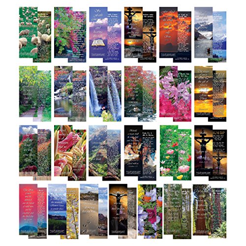 eThought Bible Verse Cards - Favorite Bible Verses - Assorted Pack of 50 Bookmark Size Cards