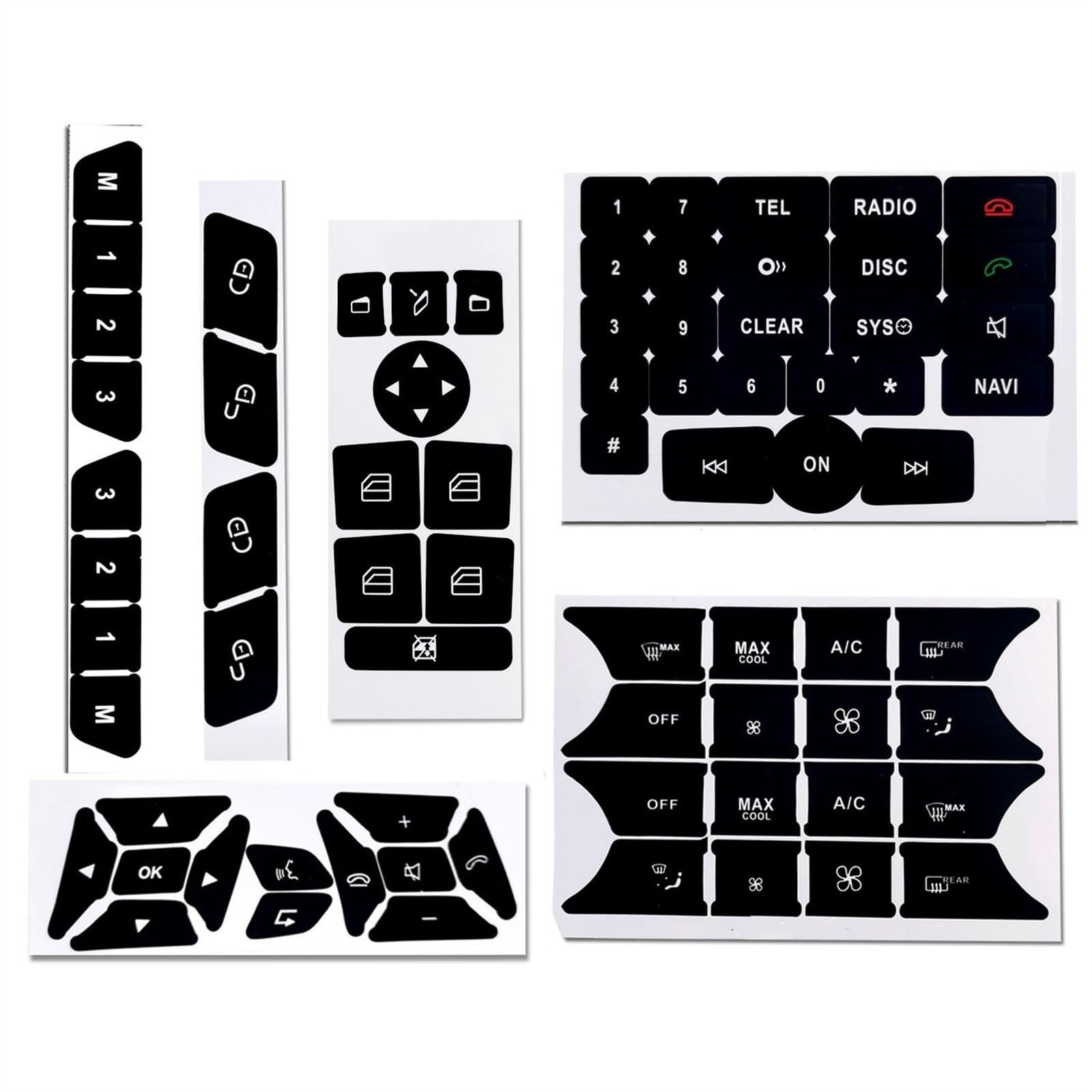 Car Switch Cover Compatible with Benz for GLK350 C Class CLS C218 SLK W172 W204 W212 W218 W207 Car Interior Button Repair Sticker Decals Stickers