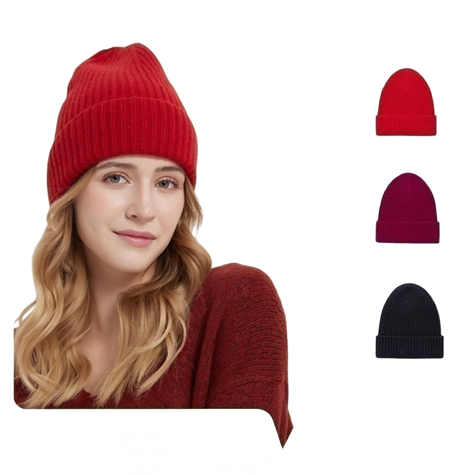 Cappello Lavorato a Maglia Cappello Cinese di Lana Rossa A Maglia La Circonferenza della Testa Grande Cappelli da Uomo