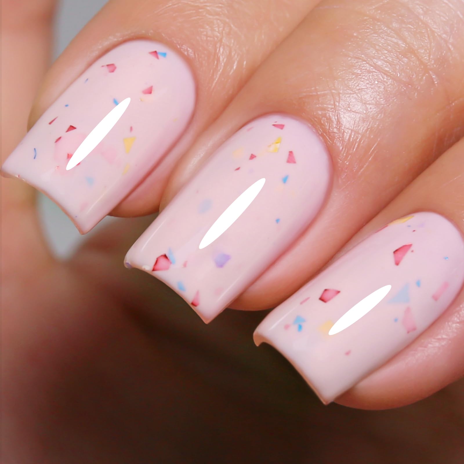 Ozzeal Smalto in Gel Pastello, 15ML, Smalto in Gel con Glitter Fiocchi Rosa Chiaro, Macaron, Primavera Estate, LED UV, Screziato, Arti per Manicure, Salone, Fai da Te