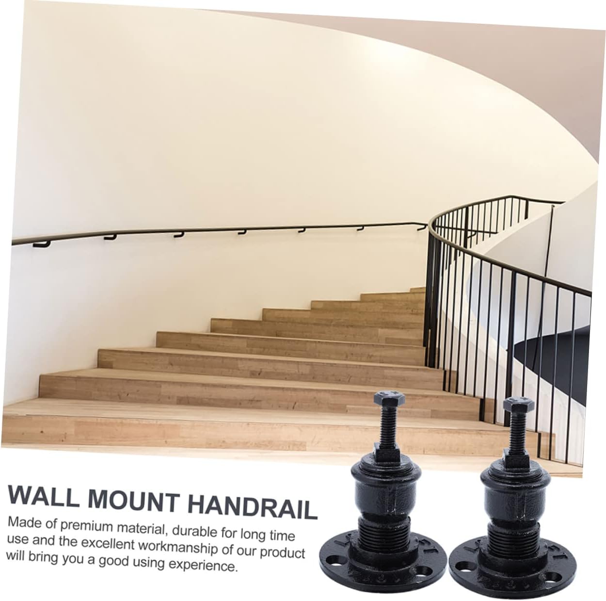 STOBOK 5pcs Multi-Purpose Handrail Support Bracket for Stairs and Walls Heavy-Duty Iron Pipe Design Easy to Install for Indoor and Outdoor Use Base