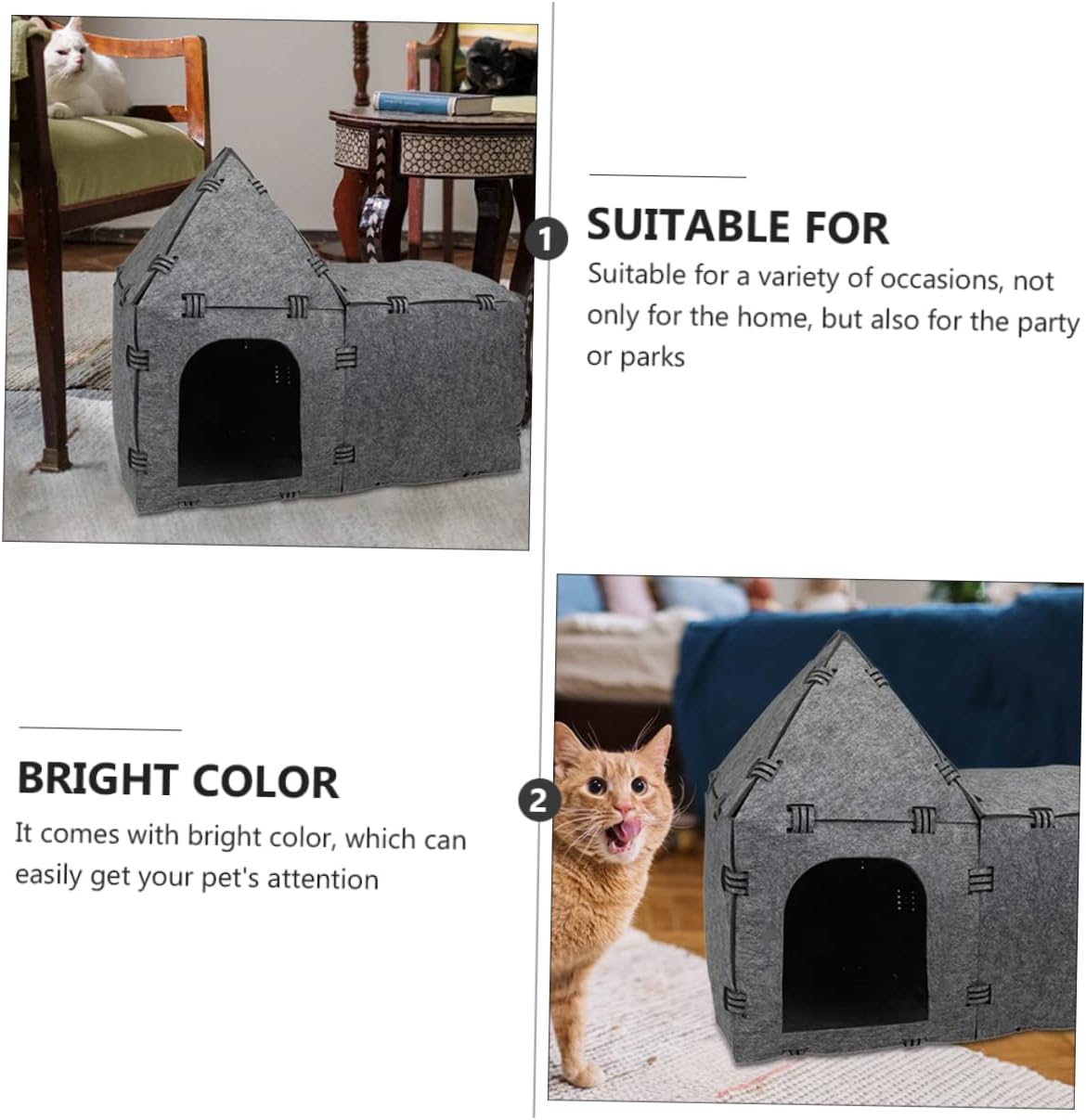 Sosoport Creative Felt Cat Tunnel House Versatile Cat Nest for Indoor Play and Relaxation Cat Tunnel Tube for All Seasons Sleeping Nest