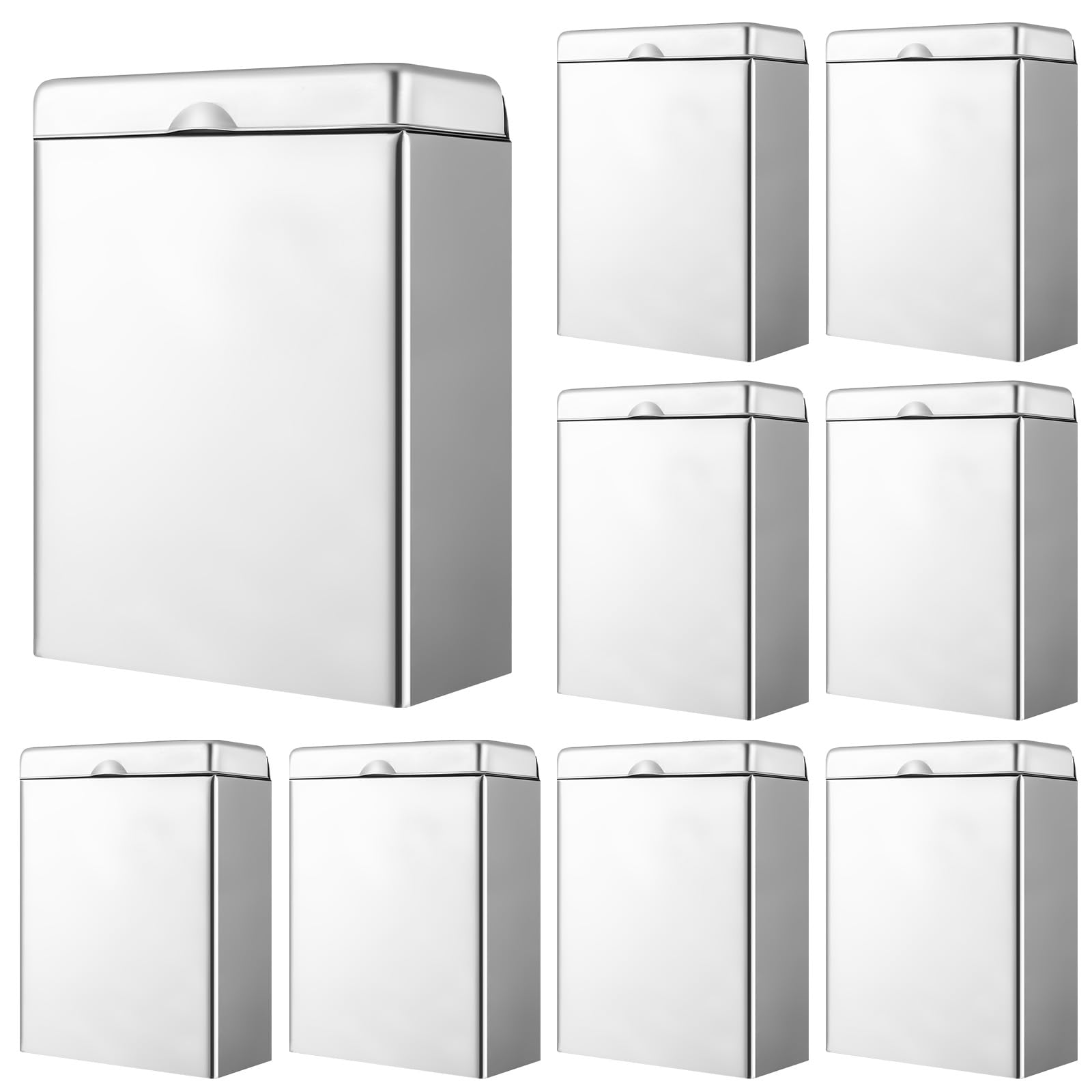 Tioncy 8 Pcs Sanitary Napkin Receptacle Wall Mounted,Sliver