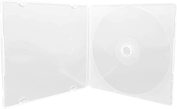 Mediaxpo Slim Poly CD Cases with Full Clear Wrap-Around Sleeve a 5mm Spine a Crystal Clear, Easy-to-Label, Durable & Lightweight a Perfect for DJs, Collectors, and Archiving Pack of 100