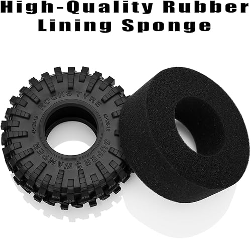 Miniatura 5 de GLOBACT 1.9 Neumáticos RC Neumáticos RC Crawler Neumáticos de goma 4.724 * 1.772 in para 110 TRX4 TRX6 Axial SCX10 I II III Redcat GEN7 8 RC4WD (4