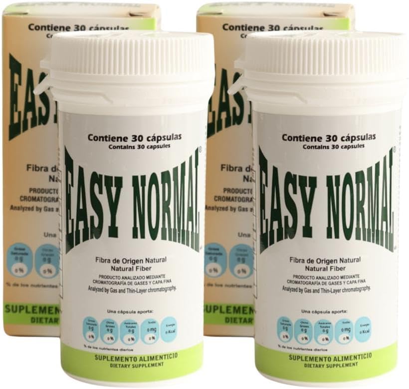 Easy Normal by Easy Figure | 2-Pack Natural Fiber Capsules (30 Each) | Apoyo Digestivo Natural | 60 Capsules Total