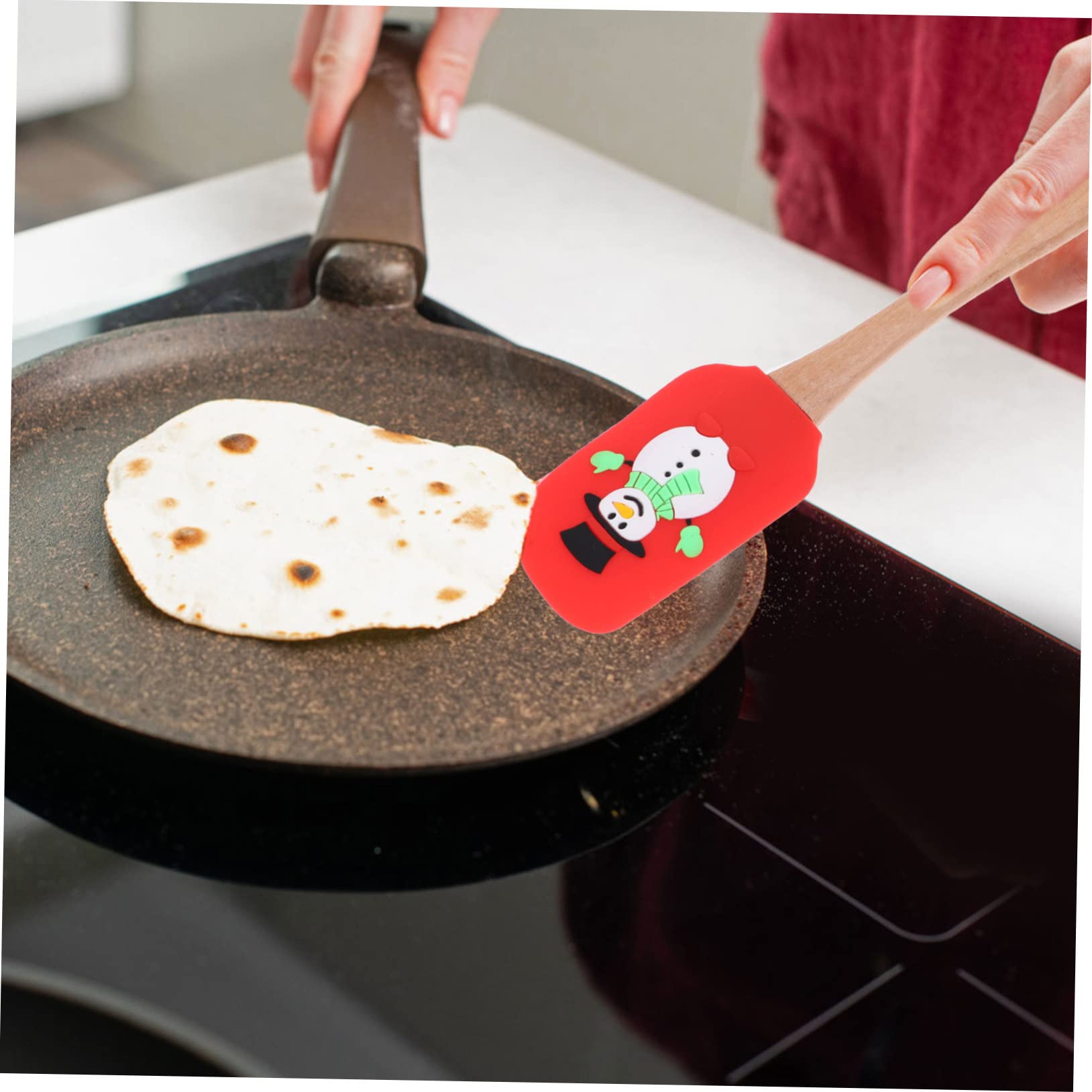 Cabilock 8 Piezas Raspador De Mantequilla De Silicona Raspadores De Pastel De Desgaste Espátulas Caseras Para Hornear Raspadores Para Hornear Domésticos Mantequilla De Galleta Madera