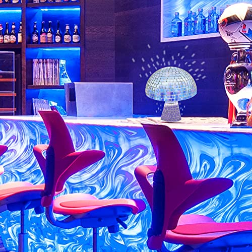 Disco Mushroom Ball Retro Reflective Silver Ball Light Creative Mirror Art Decorations For Home, Hotel, Stage, Party, Office, Room And Other Venues (银色2件套) #TOP5