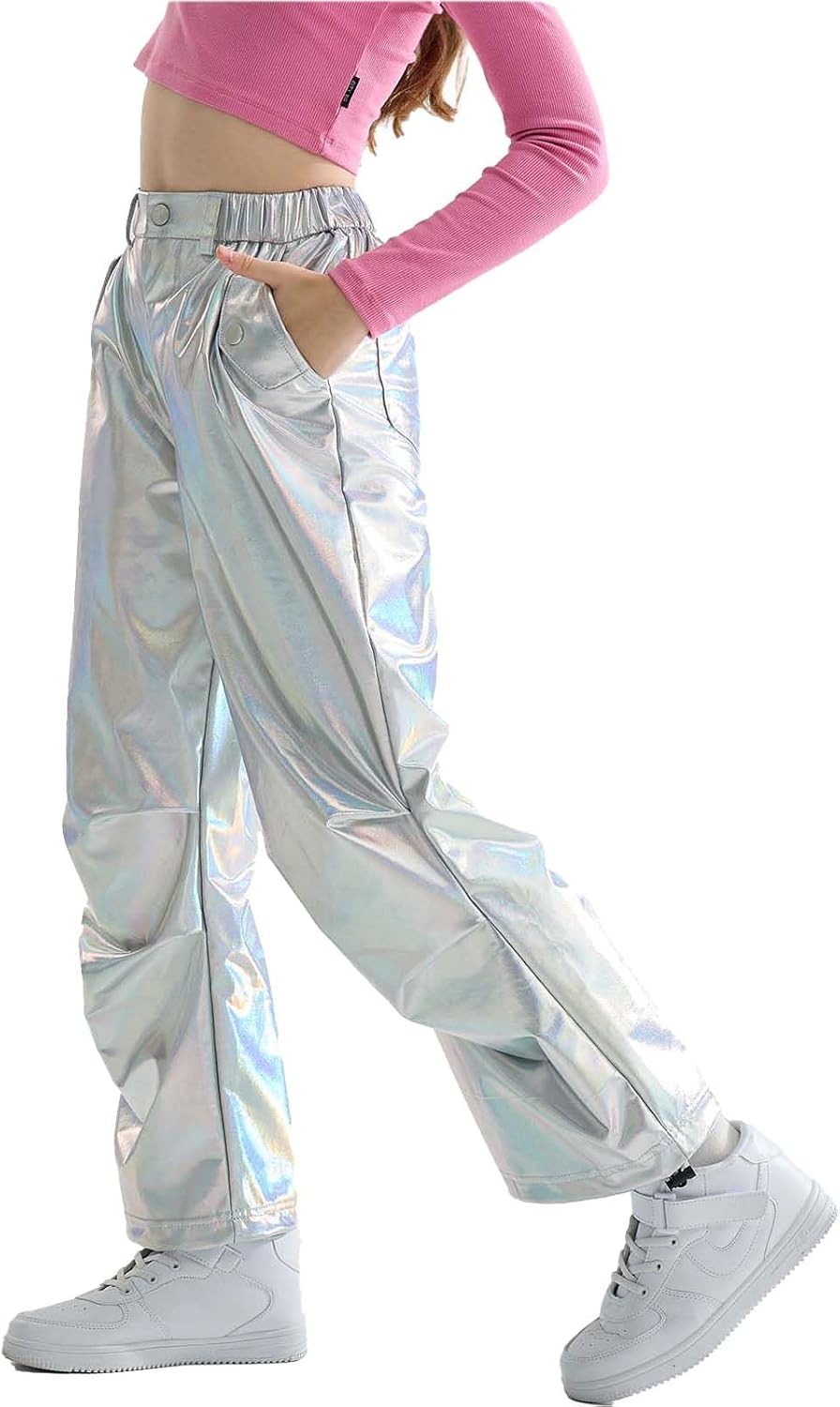 Pantaloni Metallizzati Bambini - Vita Elastica, Stile Hip Hop | Per Ballo E Streetwear - Foto 8