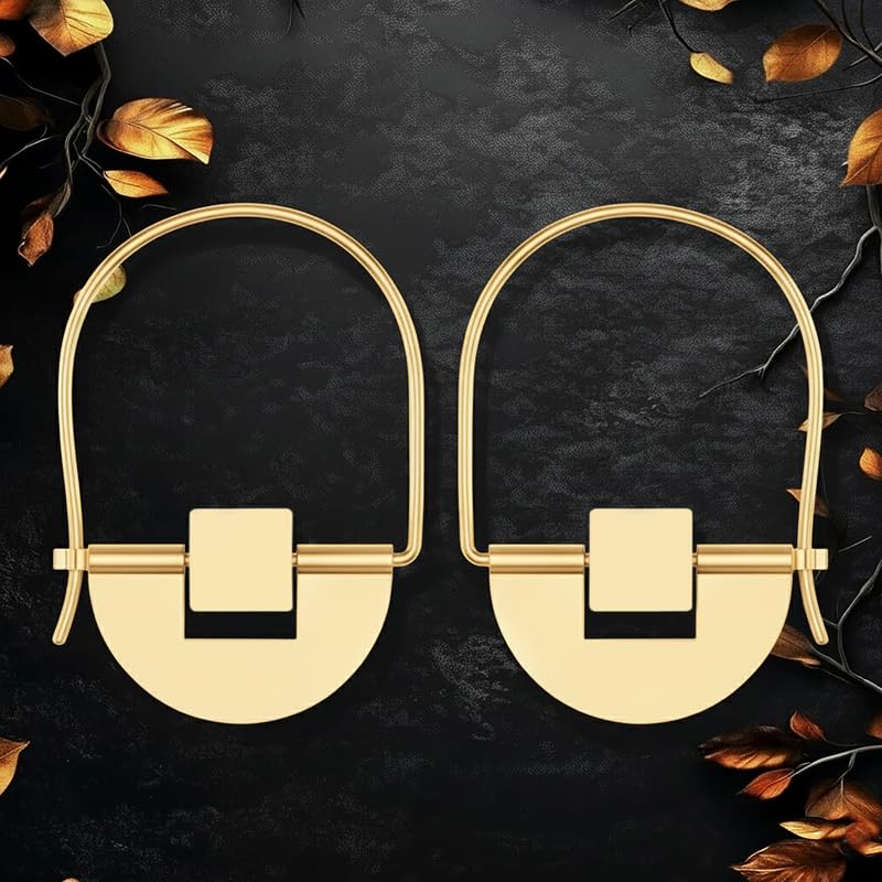 Orecchini a cerchio geometrici in oro da donna, orecchini pendenti moderni e minimalisti, leggeri, da indossare tutti i giorni, alla moda, ipoallergenici