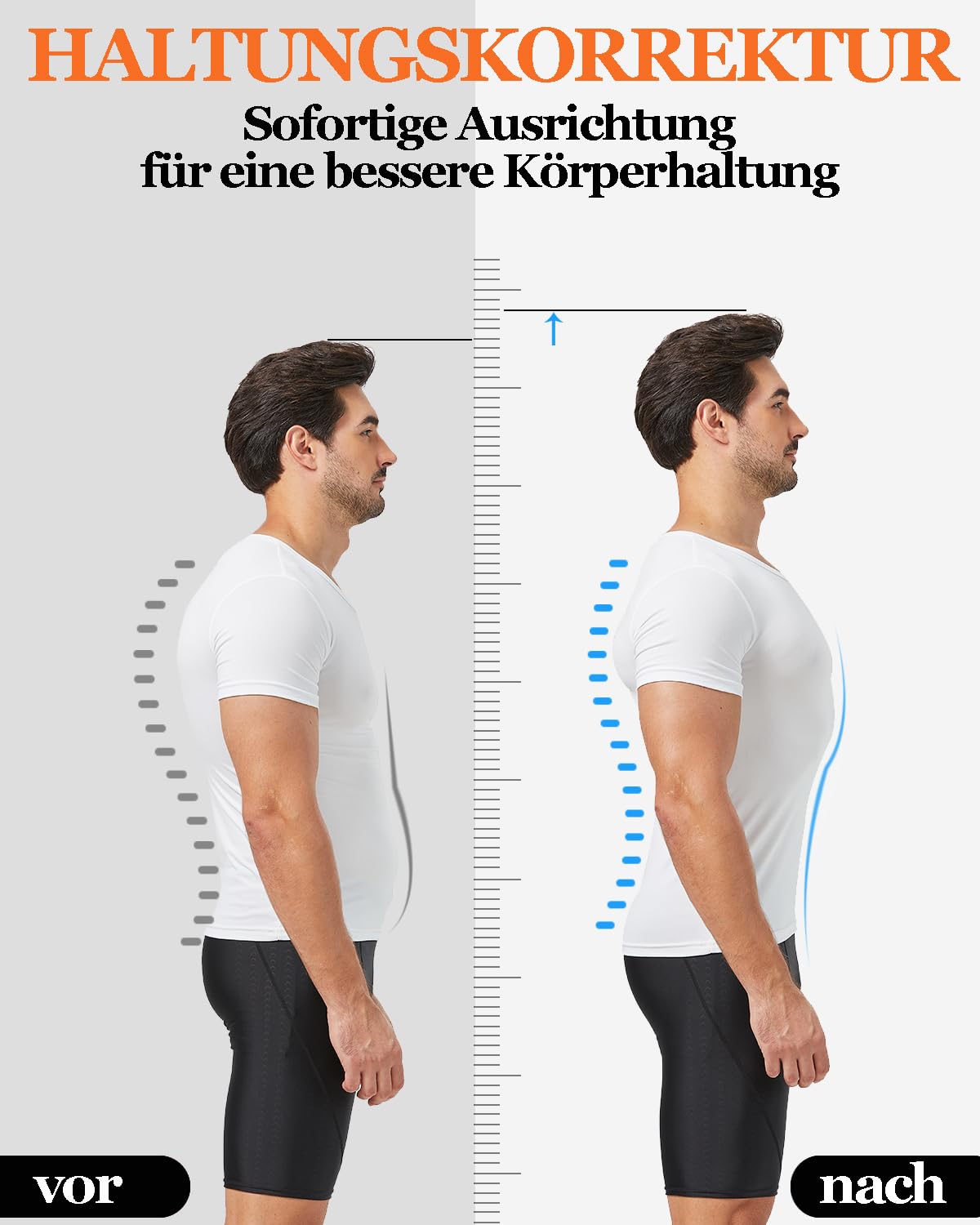BraceTop Rücken Geradehalter Haltungskorrektur Rücken Damen und Herren, Verstellbare Haltungstrainer Rückenstützgürtel, Leicht Atmungsaktiv Schultergurt