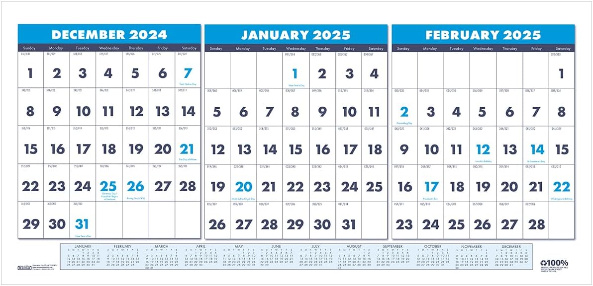 Amazon house of doolittle 2025 wall calendar three month