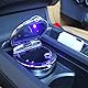 Retoo Auto Aschenbecher mit Deckel, LED Rauchfrei Klein Autoaschenbecher mit Leucht, Zigarette Auto-Aschenbecher mit blauer LED-Lichtanzeige, Kompakte Auto Zubehör mit Licht, Sturmaschenbecher