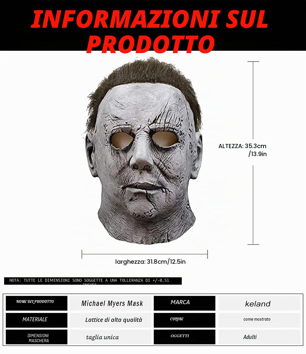keland Maschera di Michael Myers Halloween Mask Carnevale Horror Cosplay Costume