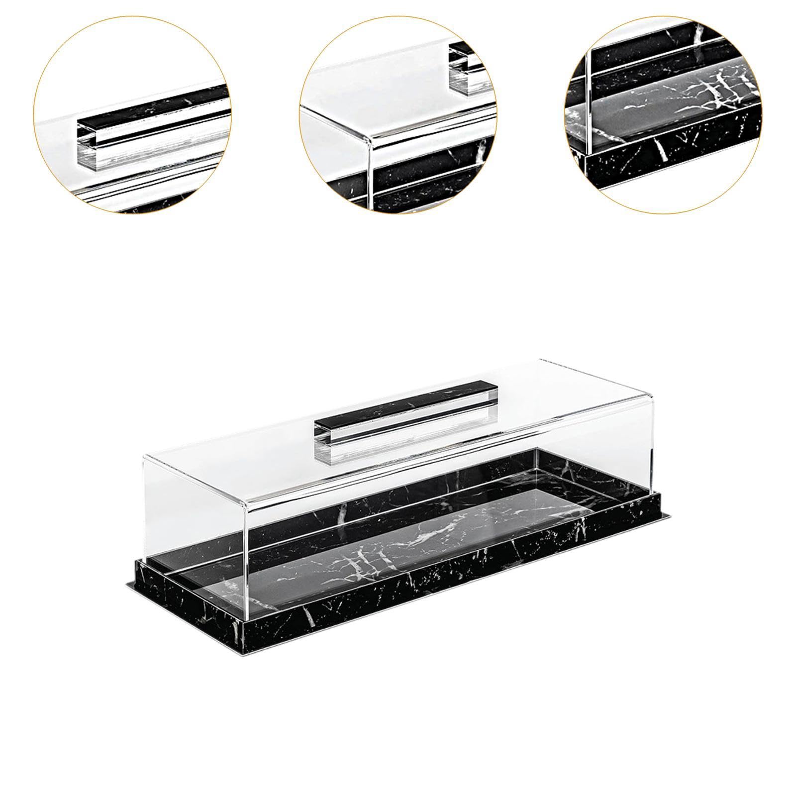 Colcolo Vitrina expositora para repostería de panadería con Tapa Transparente, Soporte para Tartas, Soporte para Tartas para Baby Shower, Fiestas, cumpleaños, Negro