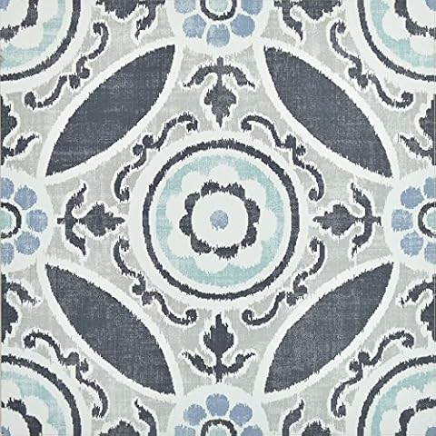WallPops FP2484 Sienna Peel & Stick Floor Tiles, Blues, Set of 10 Piece Cover