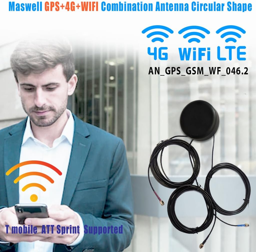 3 Combo GPS 4G 3G and WiFi Combination Antenna Circular Shape Dual Antenna