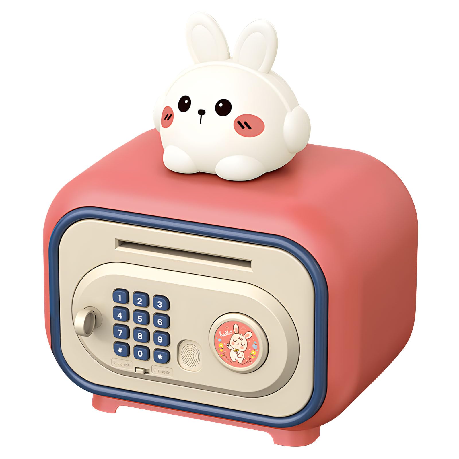 NVOQILIN Interactive Money Container for Boys and Girls with Fingerprint Recognition and Digital Code Learning Tool for Finance Colorful Storage Institution