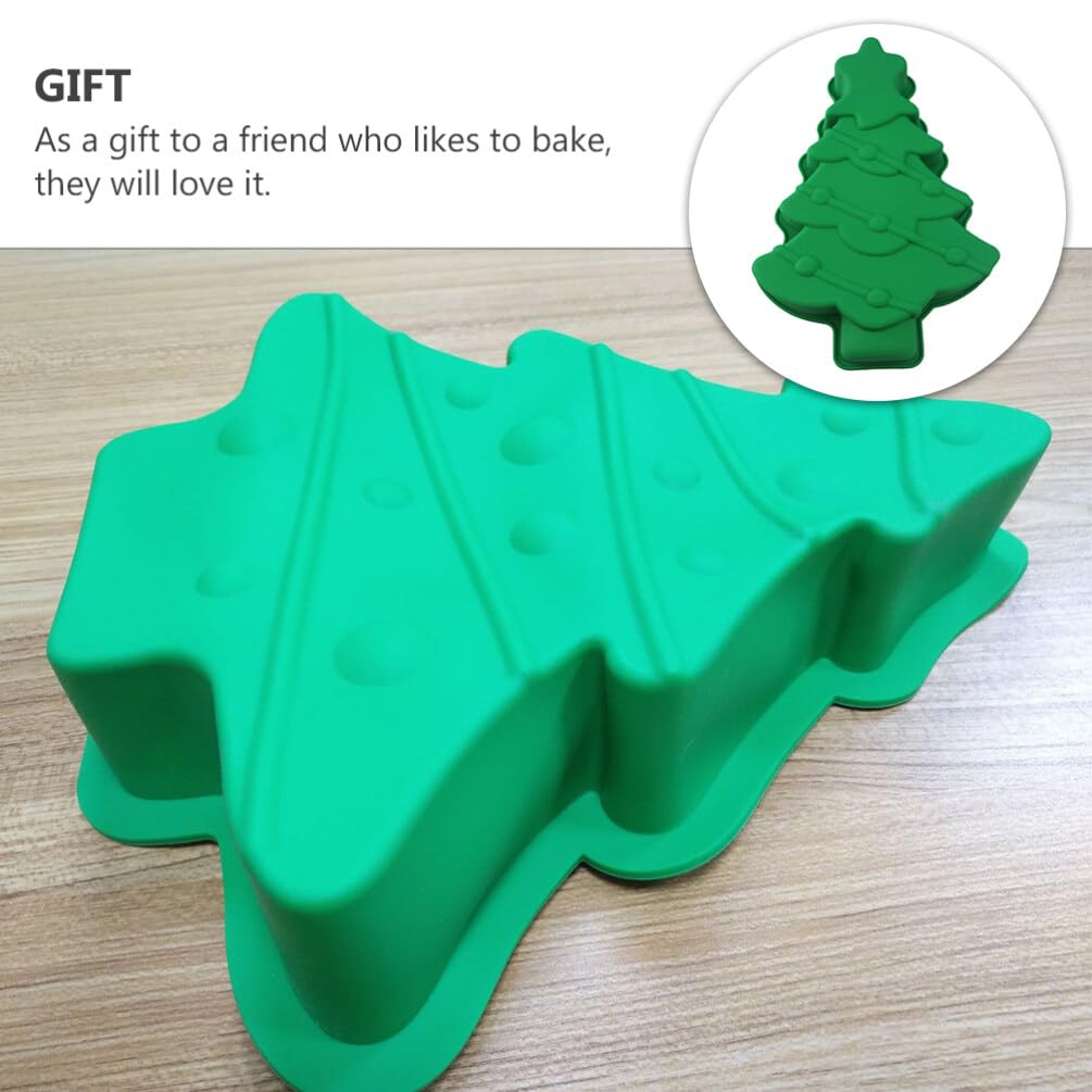 ABOOFAN Moule à gâteau en silicone 3D en forme de sapin de Noël anti-adhésif pour fêtes de fin d'année, mousse, muffins, fondants, bonbons
