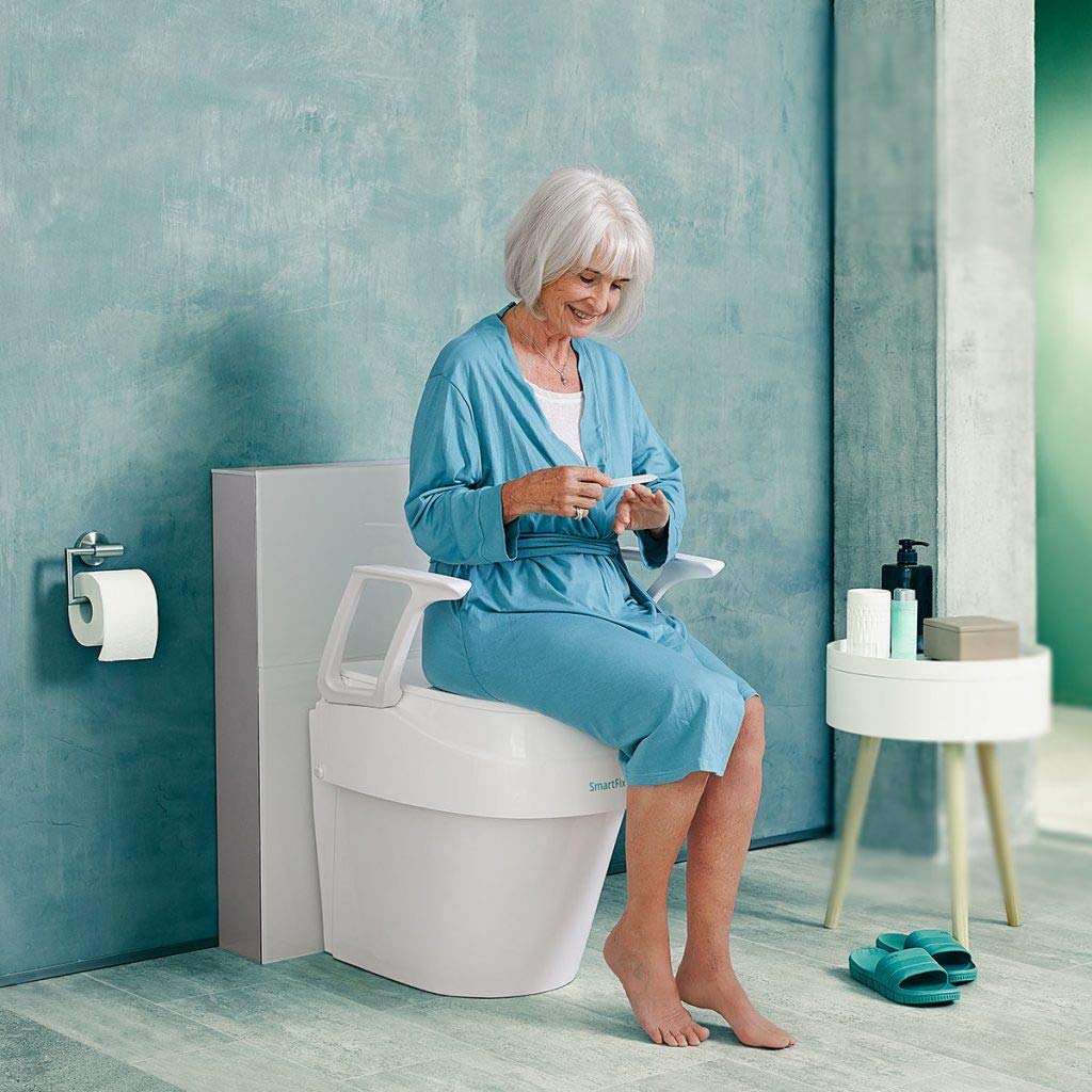Dietz SmartFix 429112 HMV 33.40.01.1016 - Rialzo per WC con braccioli, regolabile in 3 posizioni, colore: Bianco