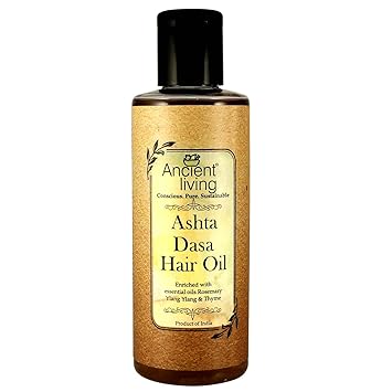 Ancient Living Organic Ashta Dasha Hair Oil For Healthy & Strong Hair - Promotes Hair Growth - Prevents Hair Fall - For Men & Women - 50 ml - Set of 2