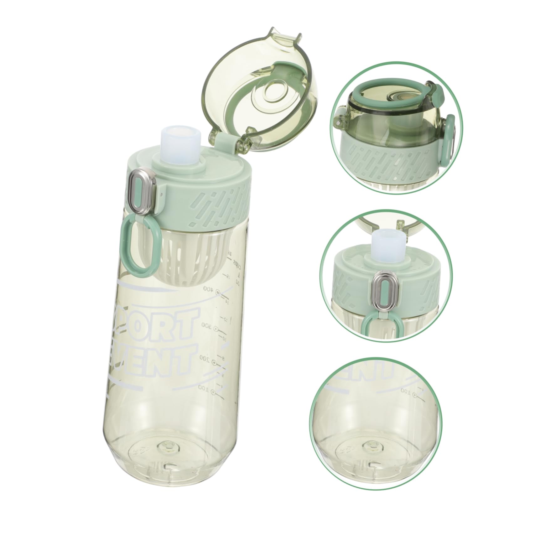 Hemobllo coppa sportiva Portatile bottiglie d'acqua pieghevoli bottiglia tumbler Bottiglia d'acqua all'aperto bottiglia d'acqua riutilizzabile PC Verde chiaro Riutilizzabile
