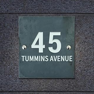 Personalized House Number Sign Plaque, Custom Home Address Plate 911 Visibility with Stake, Slate House Number Sign Plaque for Yard,Lawn,Garden,Street,Drive Way, House Address Numbers for Outside