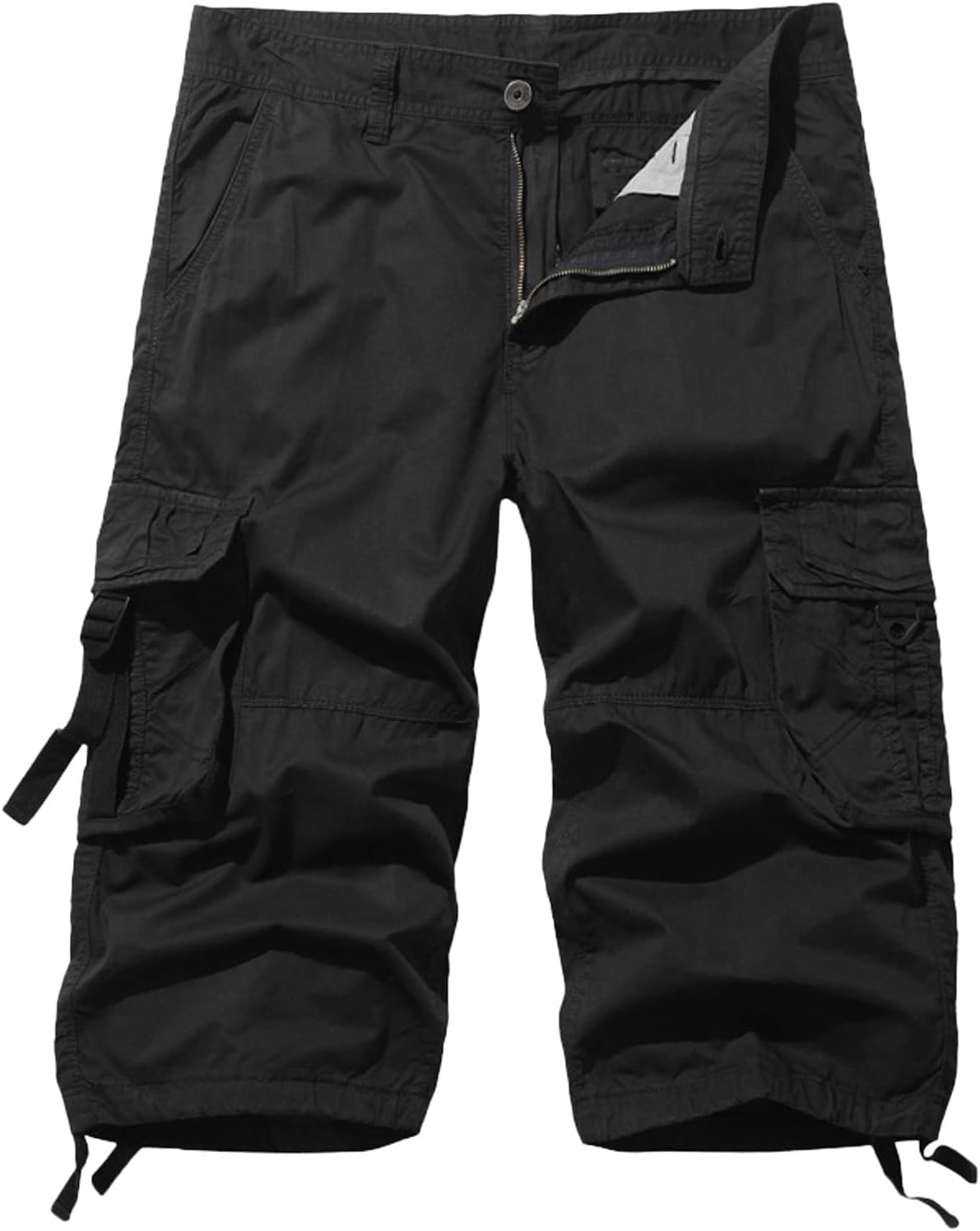 Pantaloni Cargo Uomo 3/4 - Vita Alta, Tasc Con Cerniera, Nero, Comodi Per Tempo Libero E Lavoro - Foto 11