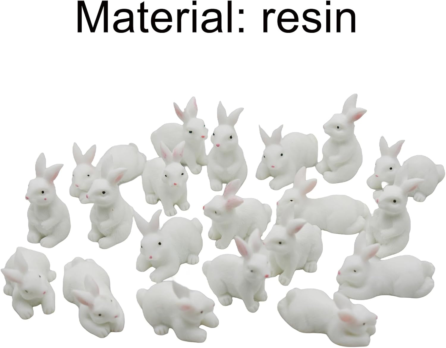 20Pcs Realistic Miniature Rabbit Figurines Mini Resin Easter Bunny image 2