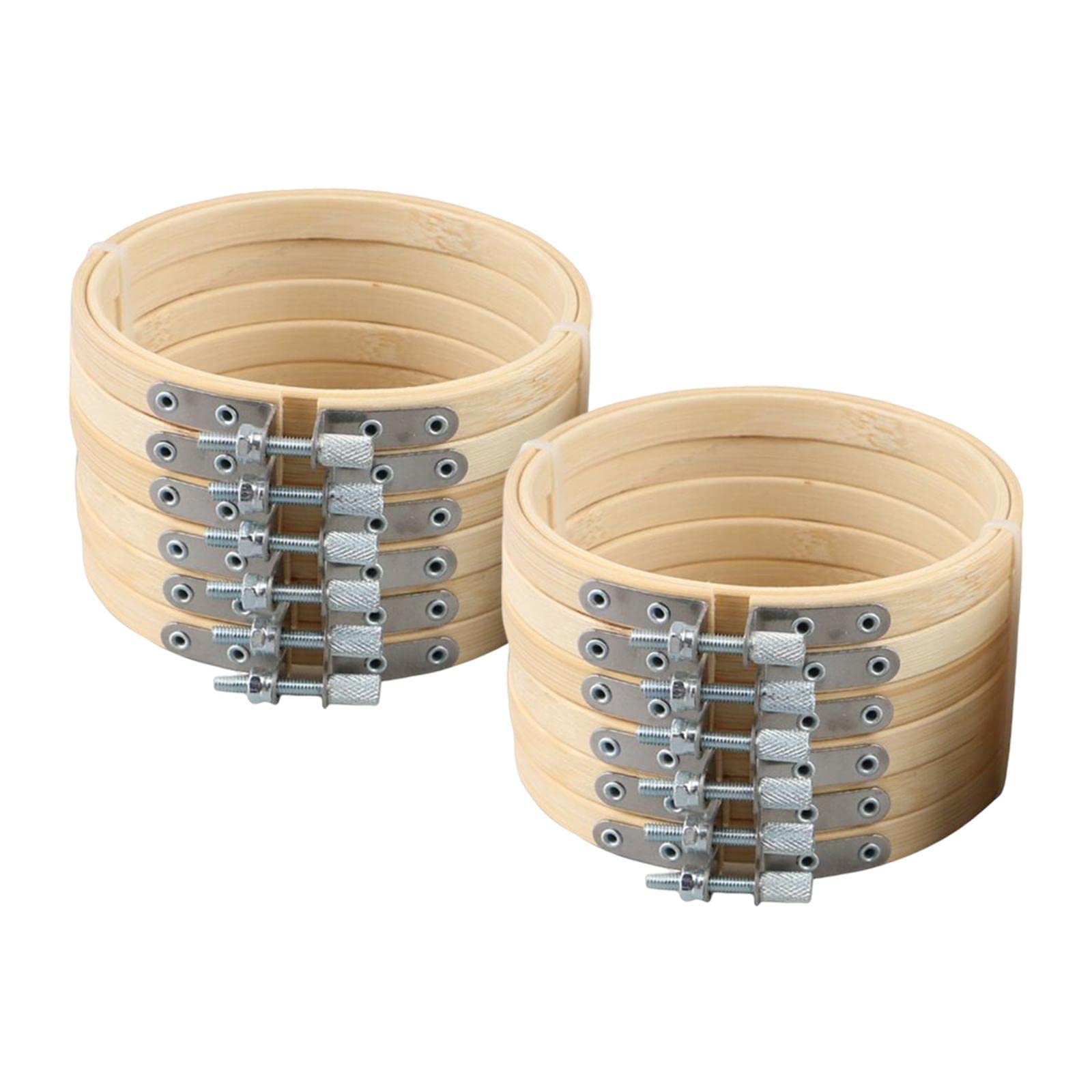 Cadre Broderie 13 Cm Réglable Cercles Reglables 10cm Cercles à Broder Bambou 10cm - Lot De 12 Réglables - Pour Broderie, Déco Noël Et Projets Créatifs Accessoires Broderie Point Croix Cadres Réglables