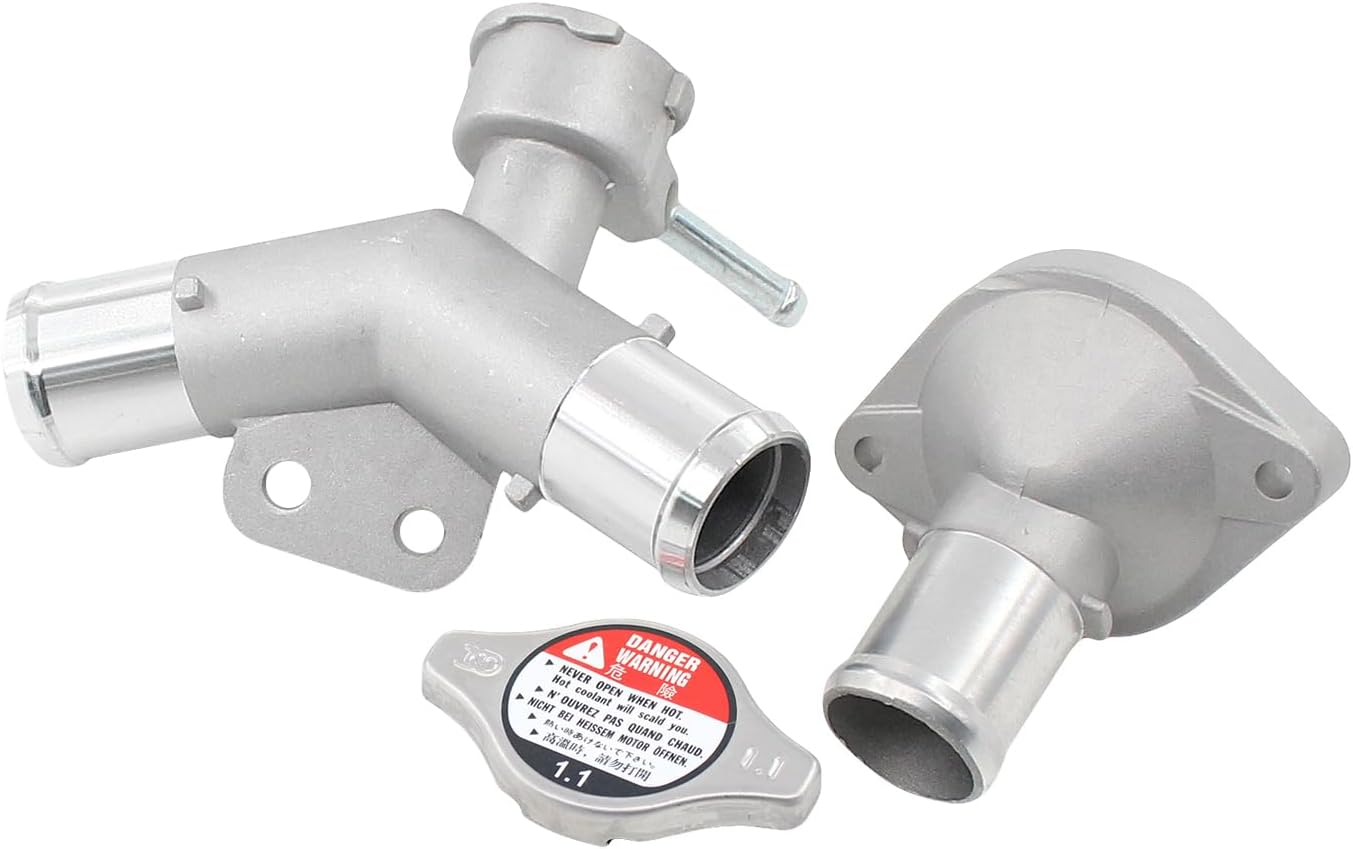 Aluminum Engine Coolant Filler Neck Water Inlet Thermostat Housing with Cap for Toyota Yaris 2007-2019