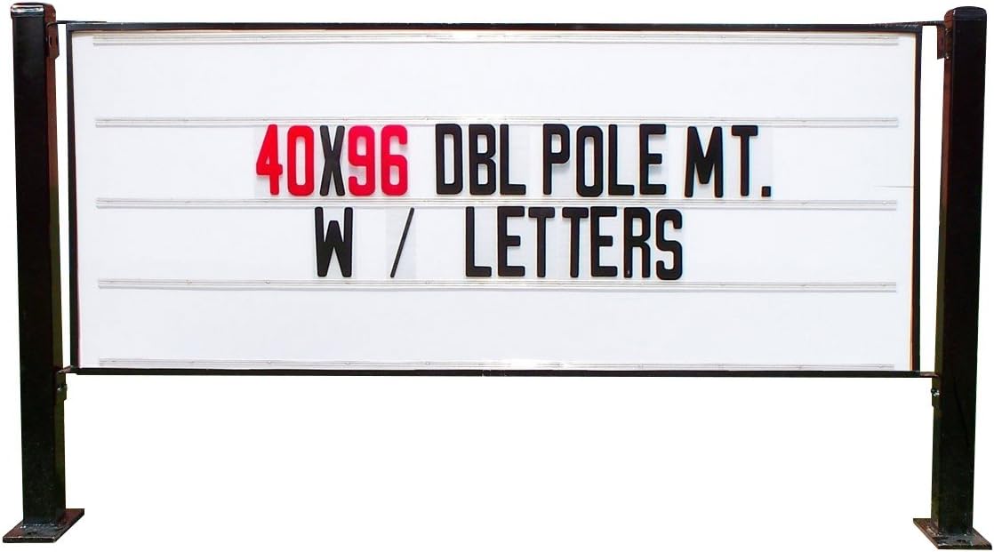 Illuminated Changeable Letter Sign with Double Pole Mount Brackets