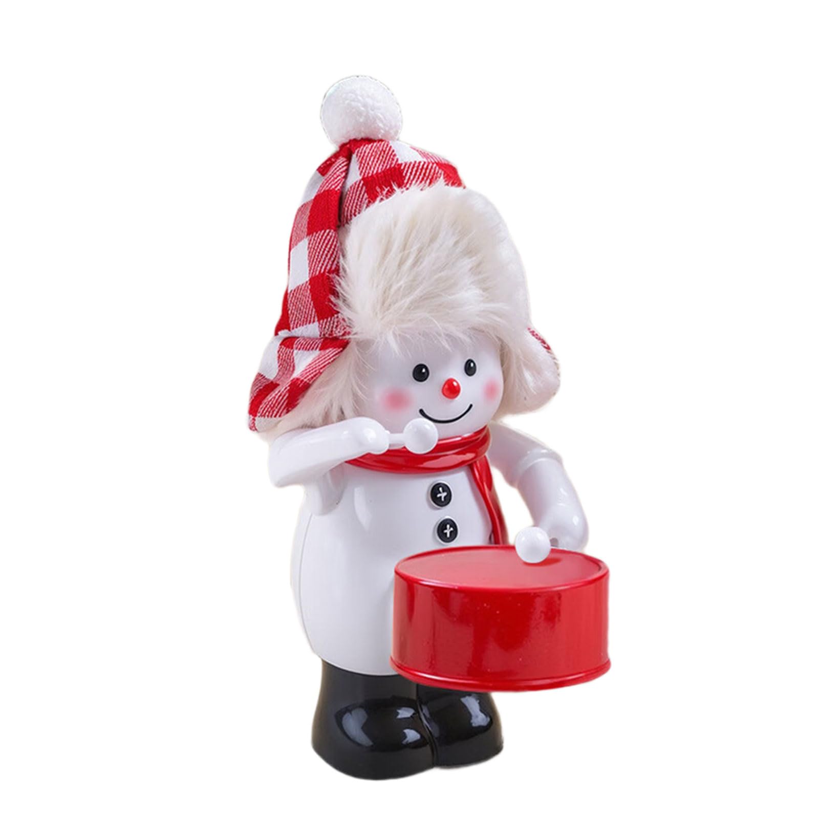 NVOQILIN Resin Snowman Wind Up Toy Holiday Tree Hanging Ornament for Christmas Tree Mantels Fining Table Festival Celebration Christmas Drumming Snowman Ornament