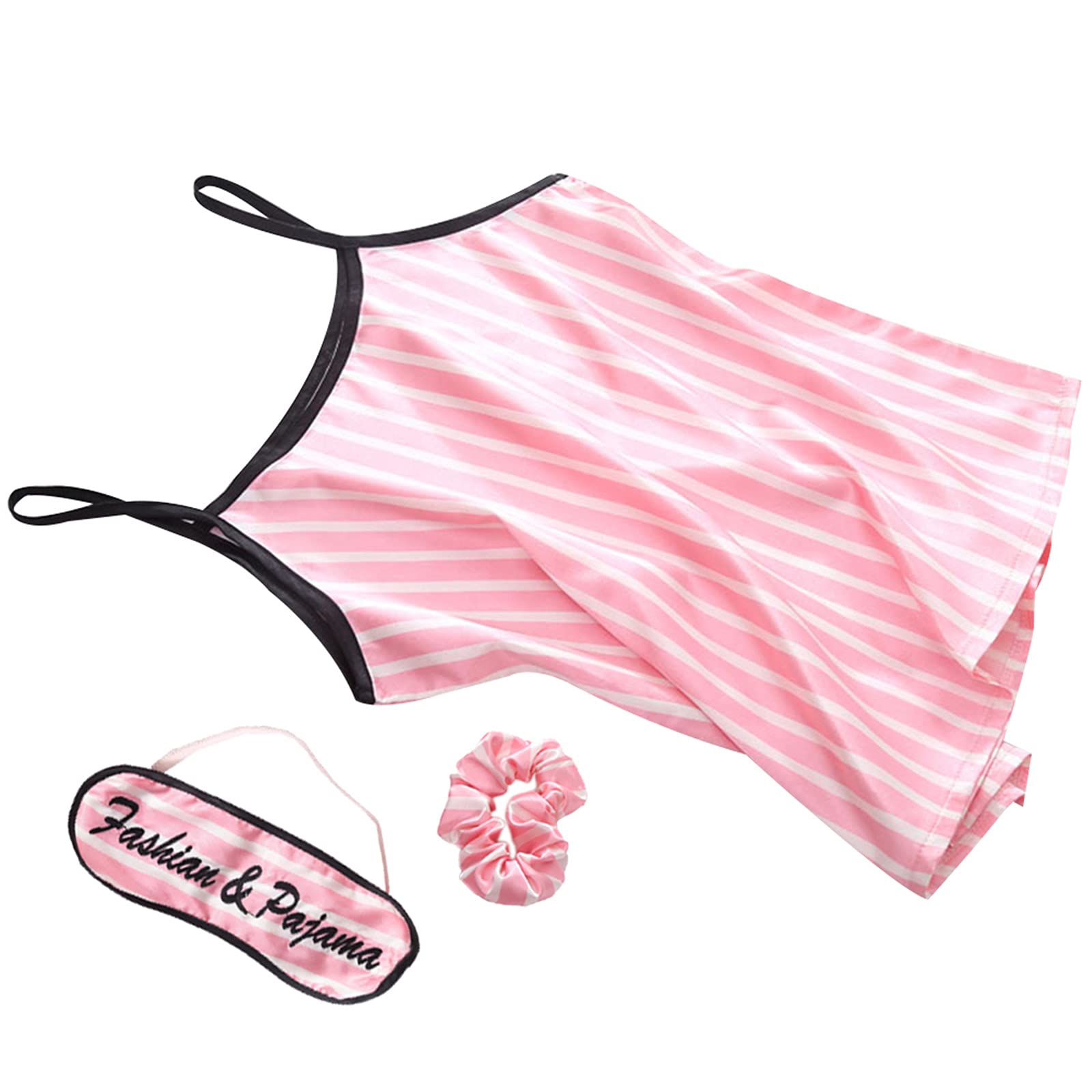 Mujer 7PCS Saten Conjunto de Pijama Tops & Pantalones Cortos Primavera Verano Ropa de Dormir