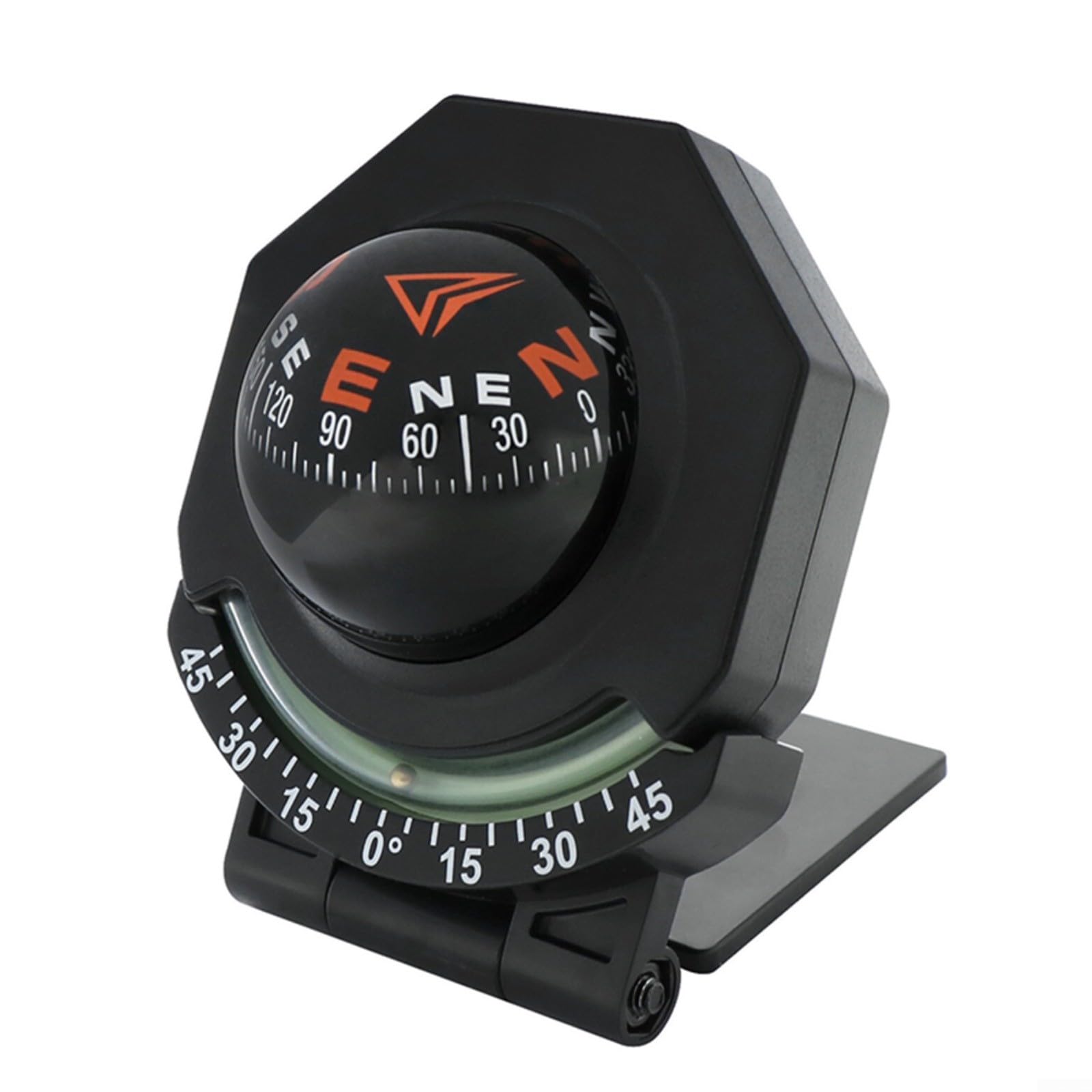 Auto Kompass für Armaturenbrett, Präzises Navigationsinstrument aus ABS, 9x7x6.3cm Schwarz, Wetterfestes Display für Geländewagen und LKW, Einfache Montage mit Kleberückseite